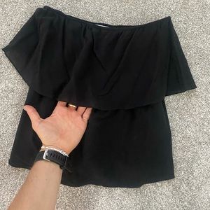 Alice + Oliva black ruffle tube top